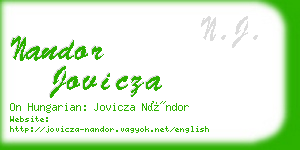 nandor jovicza business card